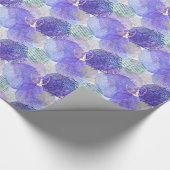 Moderne abstracte kunst blauw en paars cadeaupapier (Hoek)
