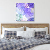 Moderne abstracte kunst blauw en paars canvas afdruk (Insitu (Slaapkamer))