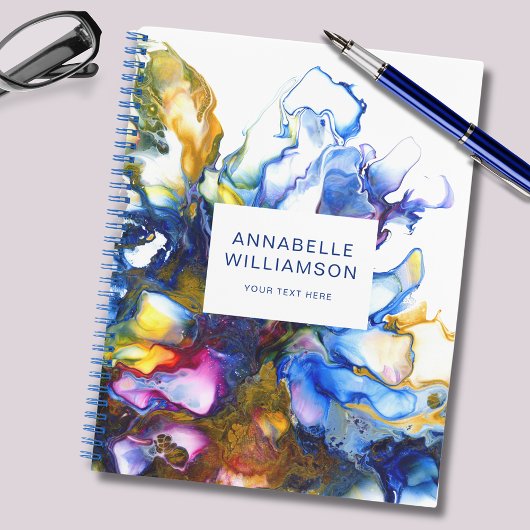 Moderne abstracte kunst blauw notitieboek