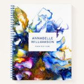 Moderne abstracte kunst blauw notitieboek (Voorkant)