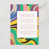Moderne Abstracte kunst bruiloft details Informatiekaartje (Voorkant)