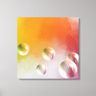 Moderne Abstracte kunst Elegant Rood Geel Groen Ro Canvas Afdruk