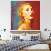 Moderne abstracte kunst Grace | Drie Graces-serie Canvas Afdruk (Insitu (Slaapkamer))