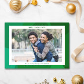 Moderne Abstracte Kunst Groene Kerst Custom Photo Feestdagenkaart