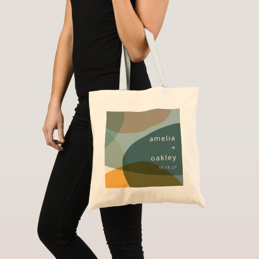 Moderne Abstracte Kunst Groene Sage Blauwgroen Aan Tote Bag (Voorkant (product))