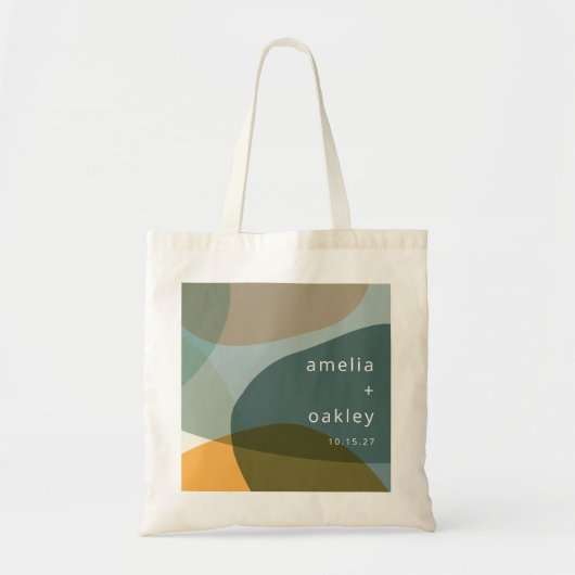 Moderne Abstracte Kunst Groene Sage Blauwgroen Aan Tote Bag (Voorkant)