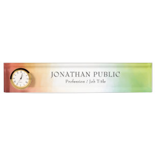 Moderne Abstracte kunst kleurrijk rood geel groen Naambordje