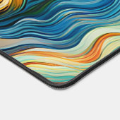 Moderne Abstracte Kunst Kleurrijke Swirls Monogram Bureaumat (Hoek)