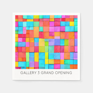 Moderne Abstracte Kunst Kleurrijke Tekst Plezier Servet