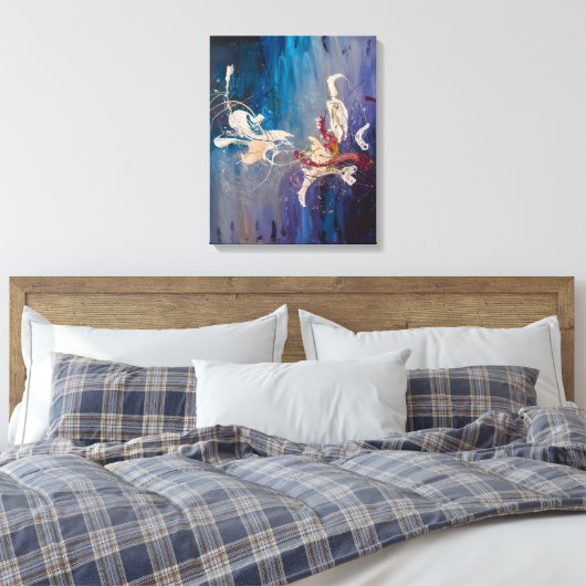 Moderne Abstracte kunst-kosmische dans van de sche Canvas Afdruk (Insitu (Slaapkamer))