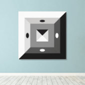 Moderne Abstracte kunst met zwart, grijs en wit Canvas Afdruk (Insitu (Houten vloer))