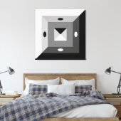 Moderne Abstracte kunst met zwart, grijs en wit Canvas Afdruk (Insitu (Slaapkamer))