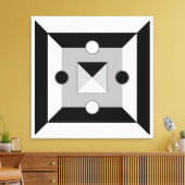 Moderne Abstracte kunst met zwart, grijs en wit Canvas Afdruk (Insitu (Woonkamer))