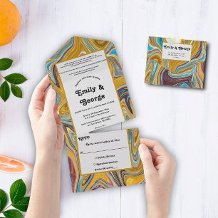 Moderne Abstracte kunst olieverfschilderij Artist  All In One Uitnodiging