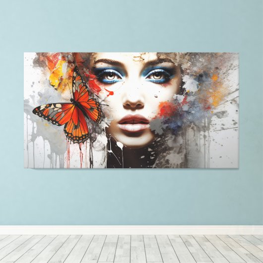 Moderne Abstracte kunst Print – Gold Texture Oil C (Insitu (Houten vloer))