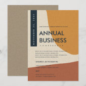 MODERNE ABSTRACTE KUNST ROEST ORANJE CONFERENTIE E KAART (Voorkant / Achterkant)