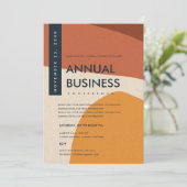 MODERNE ABSTRACTE KUNST ROEST ORANJE CONFERENTIE E KAART (Staand voorkant)