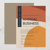 MODERNE ABSTRACTE KUNST ROEST ORANJE CONFERENTIE E KAART (Voorkant / Achterkant)