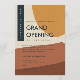 MODERNE ABSTRACTE KUNST ROEST ORANJE GRAND OPENING KAART