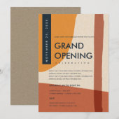 MODERNE ABSTRACTE KUNST ROEST ORANJE GRAND OPENING KAART (Voorkant / Achterkant)