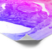 Moderne Abstracte kunst Rood Roze Blauw Paars Poster (Hoek)