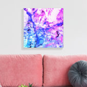 Moderne Abstracte kunst Roze Blauw Paars Wit Canvas Afdruk (Insitu (Woonkamer))