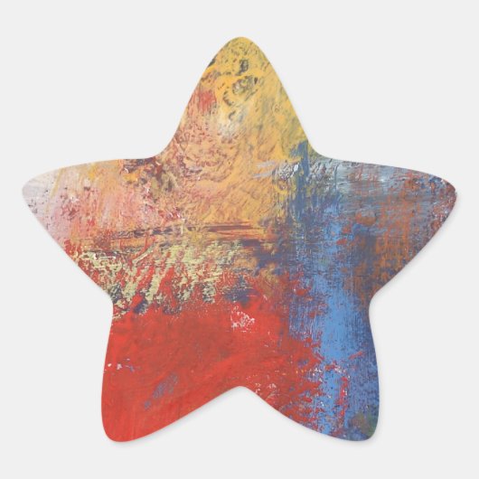 Moderne Abstracte kunst Ster Sticker (Voorkant)