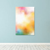 Moderne Abstracte kunst Trendy Green Blue Yellow R Canvas Afdruk (Insitu (Houten vloer))