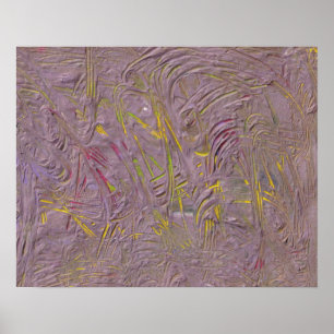 Moderne Abstracte kunst Trendy Pink Yellow Green Poster