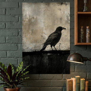 Moderne Abstracte Kunst van Humeurige Zwarte Raaf Poster