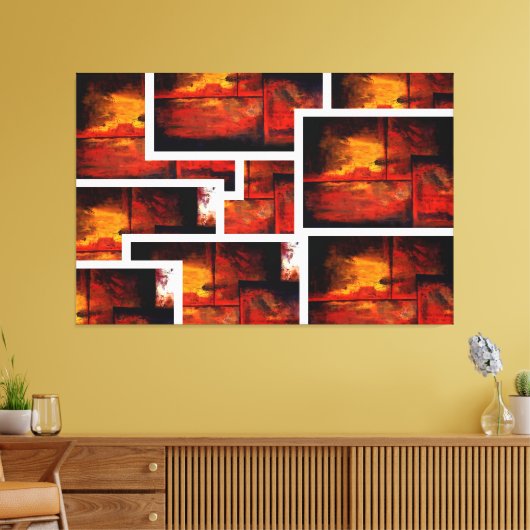 Moderne Abstracte kunst verpakt canvas (Insitu (Woonkamer))