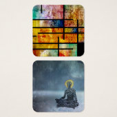 Moderne abstracte kunst vierkante visitekaartjes (Voorkant /achterkant)