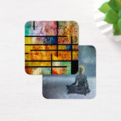 Moderne abstracte kunst vierkante visitekaartjes (Bureau)