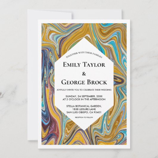 Moderne Abstracte kunst Vloeibaar schilderen Kunst Kaart (Voorkant)