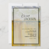 Moderne Abstracte kunst Waterverf bruiloft uitnodi Kaart (Voorkant)