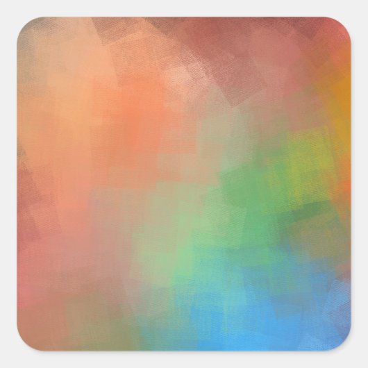 Moderne Abstracte Kunst Werk Sjabloon Elegant Vierkante Sticker (Voorkant)