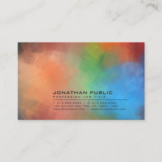 Moderne Abstracte kunstachtergrond Professionele P Visitekaartje (Voorkant)