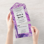 Moderne Abstracte kunstpasta Galaxy Stylish Weddin All In One Uitnodiging (Afscheurbaar)