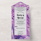 Moderne Abstracte kunstpasta Galaxy Stylish Weddin All In One Uitnodiging (Binnen)