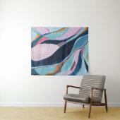 Moderne Abstracte kunstvorm in kleurenblok Wandkleed (In Situ (horizontaal))