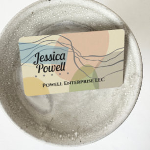 moderne abstracte kunstvormen en lijnzachte kleure visitekaartje