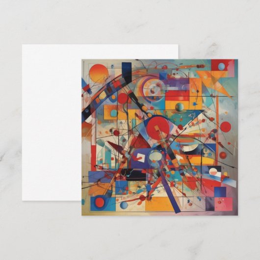 Moderne Abstracte kunstwerk platte Kaart (Voorkant / Achterkant)