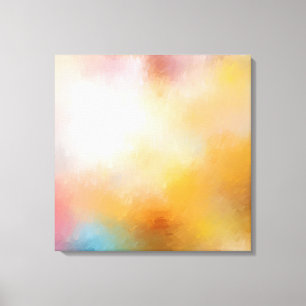 Moderne Abstracte kunstwerken Groen Blauw Geel Roo Canvas Afdruk