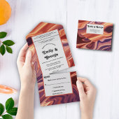 Moderne Abstracte laedolie Minimale bruiloft All In One Uitnodiging