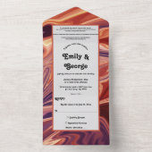 Moderne Abstracte laedolie Minimale bruiloft All In One Uitnodiging (Binnen)