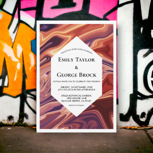 Moderne Abstracte laedolie Minimale bruiloft Kaart