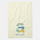 Moderne Abstracte letter A Monogram Initiaal Theedoek (Verticaal)
