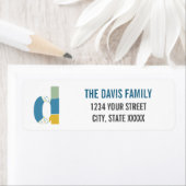 Moderne Abstracte letter D Monogram Initiaal Adres Etiket (Insitu)