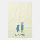 Moderne Abstracte letter D Monogram Initiaal Theedoek (Verticaal)