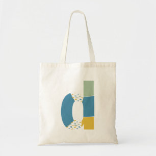 Moderne Abstracte letter D Monogram Initiaal Tote Bag